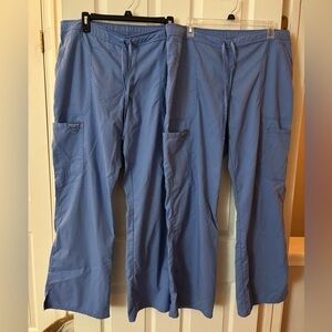 Set of 2 Cherokee Workwear Revolution Womens Scrub Pants in Ciel Blue Size Large